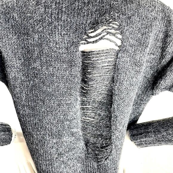 1804 Coin High Low Crew Neck Wool Blend S Grunge Sweater With Styled Holes/Runs - Picture 15 of 16